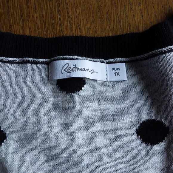 Polka dot knit top 1x - Picture 4 of 6